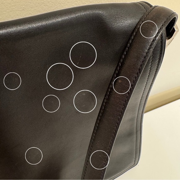 Early 90s Vintage Coach Legacy Flap Messenger Bag
Black Leather (Style J92-6147) - Picture 13 of 15